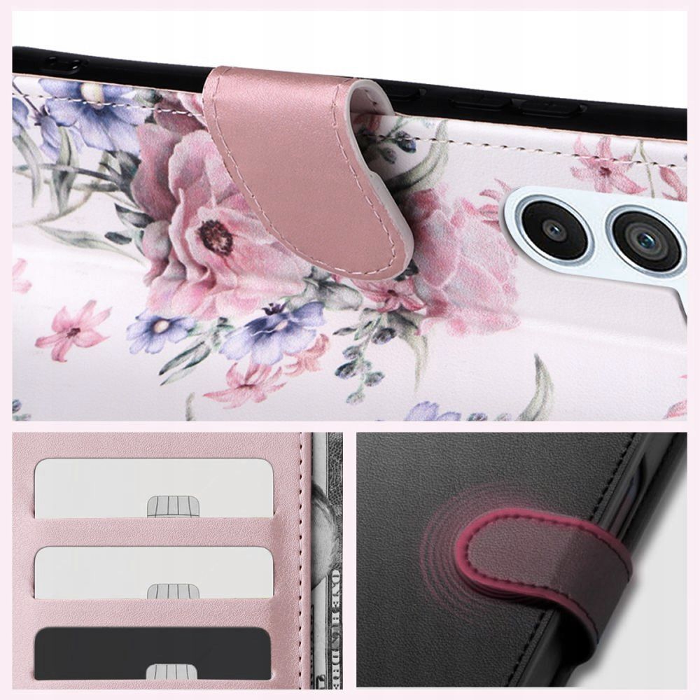 Tech - Protect Xiaomi Redmi Note 13 Pro 4G Θήκη Πορτοφόλι Stand από Δερματίνη - Blossom Flower