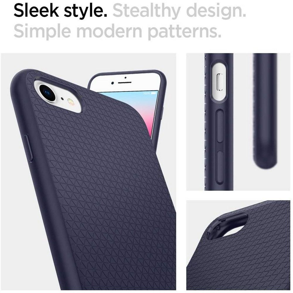 Spigen iPhone SE 2022 / SE 2020 / 7 / 8 Liquid Air Θήκη Σιλικόνης - Midnight Blue
