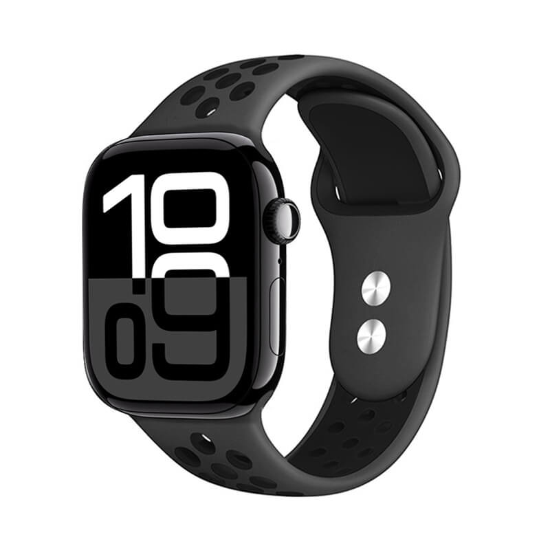 Crong Λουράκι Apple Watch 4/5/6/7/8/9/10/11 - SE (1/2/3) - Ultra (1/2/3) - 44/45/46/49mm - Duo Sport - Grey / Black