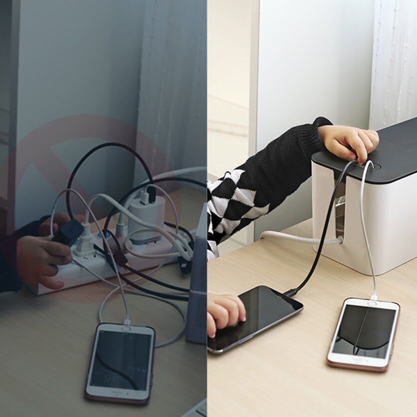 Ugreen LP110 Κουτί Οργάνωσης Καλωδίων με Καπάκι - Black / White