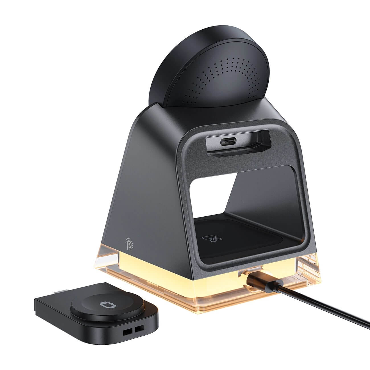 Acefast E17 3in1 Ασύρματος Μαγνητικός Φορτιστής MagSafe 15W με Καλώδιο USB / Type - C - Black