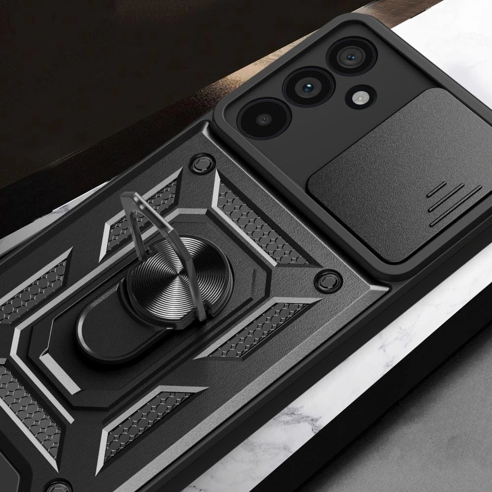 Tech - Protect Samsung Galaxy A56 5G Camshield Pro Σκληρή Θήκη με Πλαίσιο Σιλικόνης και Δαχτυλίδι Συγκράτησης - Black