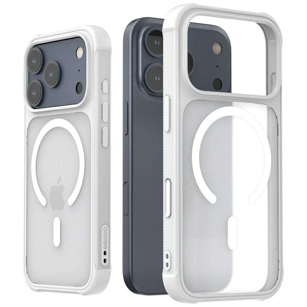 Araree iPhone 17 Pro - Σκληρή Θήκη με Πλαίσιο Σιλικόνης - Duple M Armor MagSafe - White