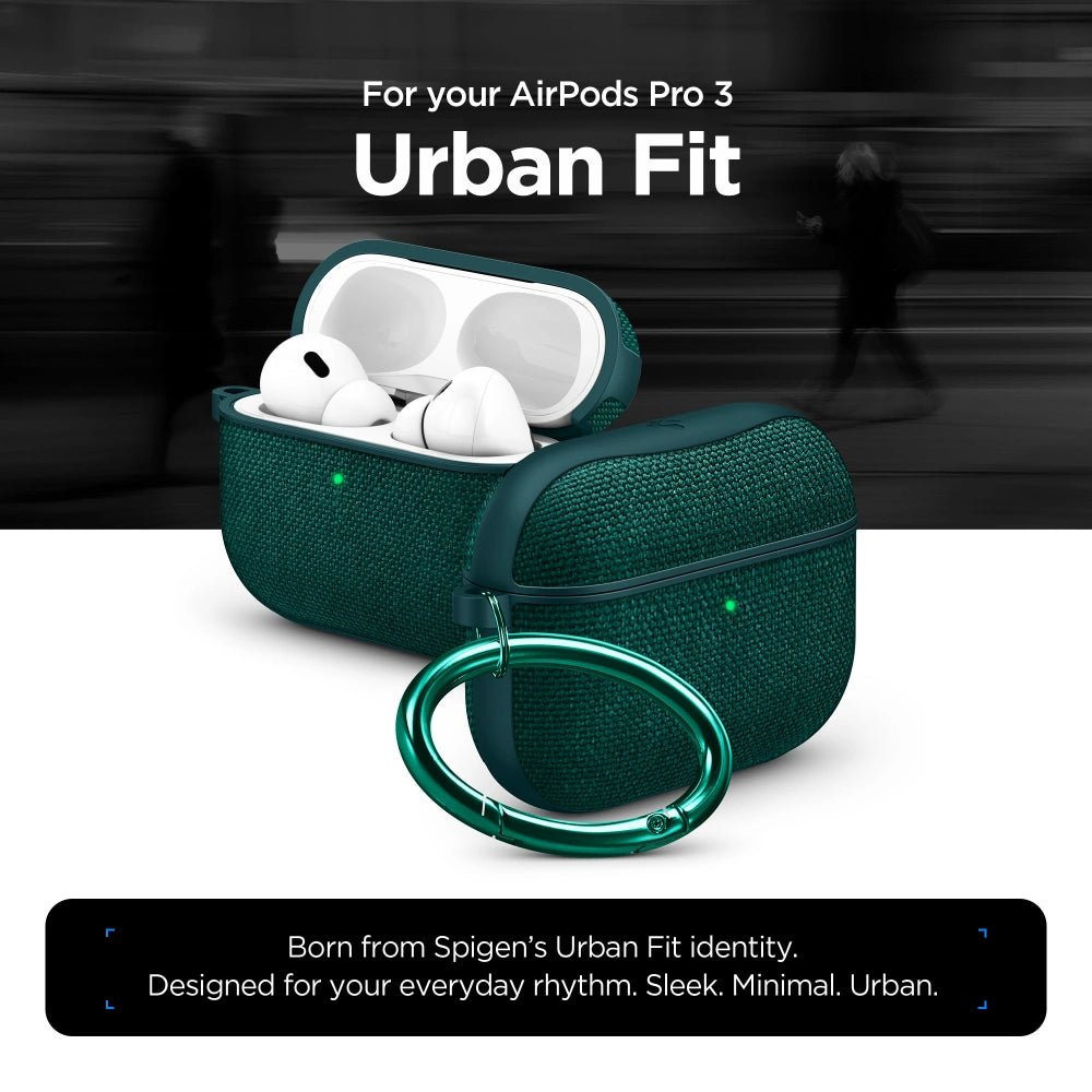 Spigen AirPods Pro 3 Θήκη από Σιλικόνη και Ύφασμα - Urban Fit - Midnight Green