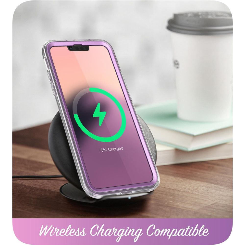 i - Blason iPhone 14 Plus Cosmo Σκληρή Θήκη με Πλαίσιο Σιλικόνης και Προστασία Οθόνης - Marble Purple