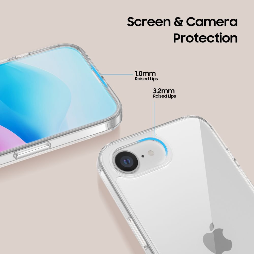 Tech - Protect iPhone 16e Flexair Hybrid Σκληρή Θήκη με Πλαίσιο Σιλικόνης - Διάφανη