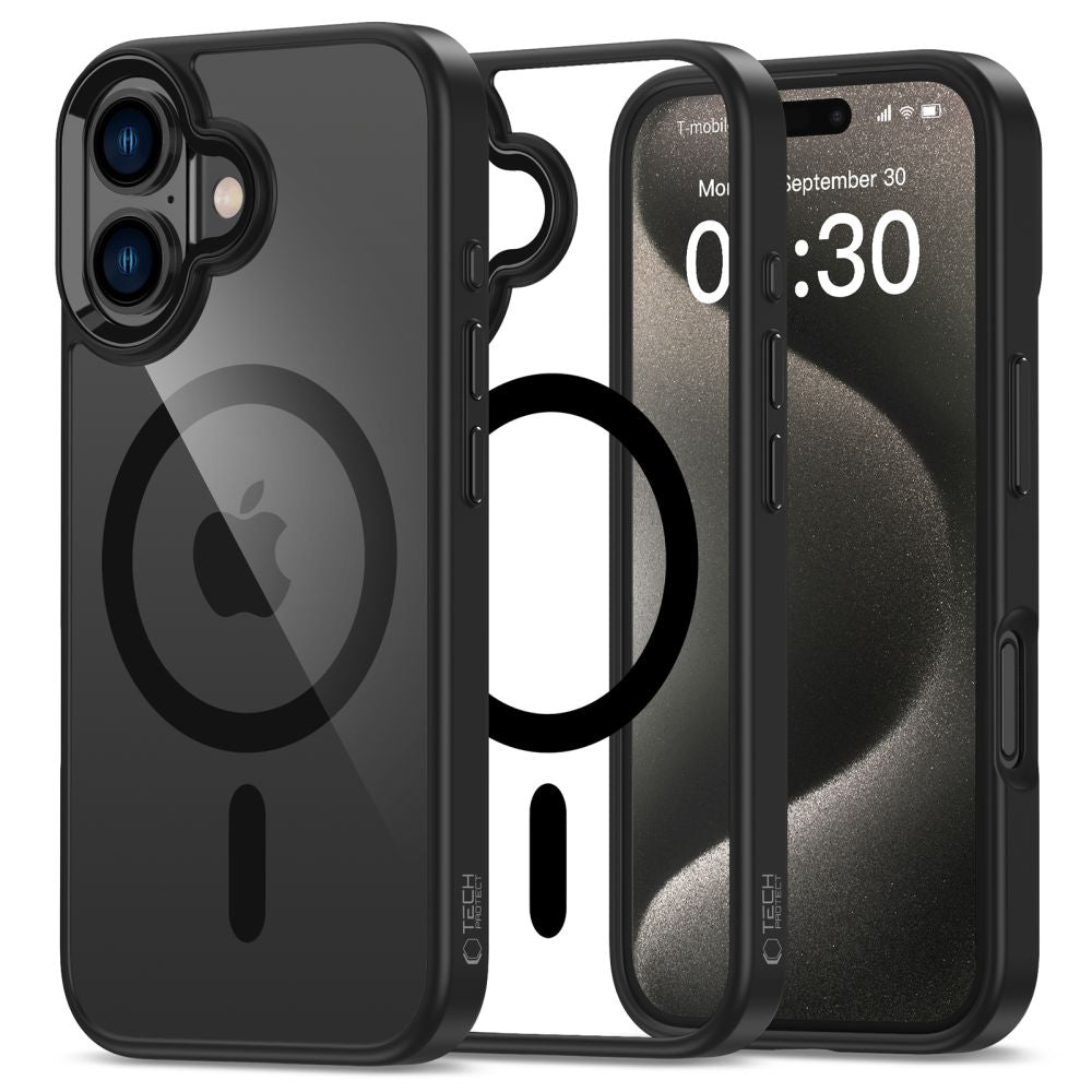 Tech - Protect iPhone 16 Plus MagMat Σκληρή Θήκη με Πλαίσιο Σιλικόνης και MagSafe - Black / Clear