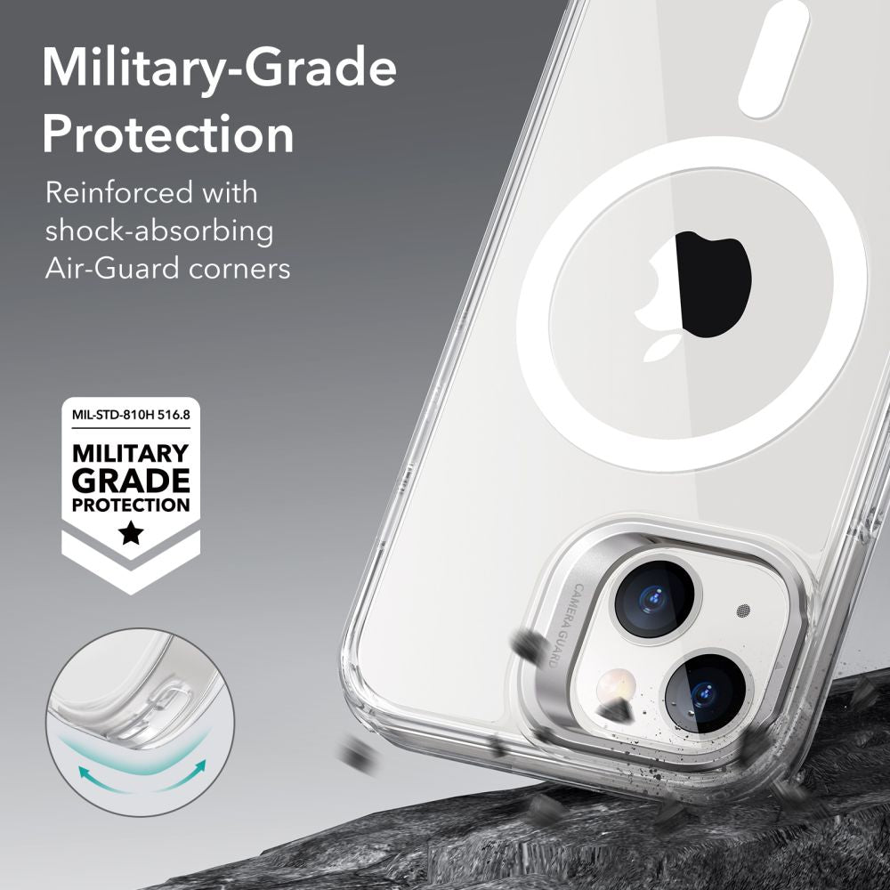 ESR iPhone 14 Plus Classic Kickstand Halolock MagSafe Σκληρή Θήκη με Πλαίσιο Σιλικόνης και Stand - Διάφανη