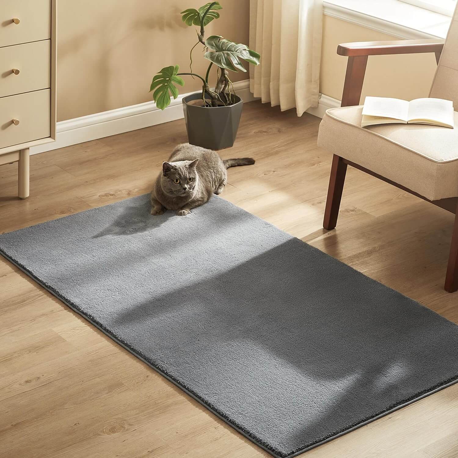 Songmics Αντιολισθητικό Χαλί από Πολυεστέρα - 80 x 150 cm - Dove Grey - TAR011G01