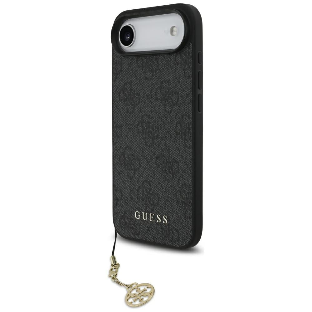 Guess iPhone Air - 4G Charms Collection MagSafe - Θήκη με Επένδυση Συνθετικού Δέρματος - Black - GUHMP17MGF4GCK