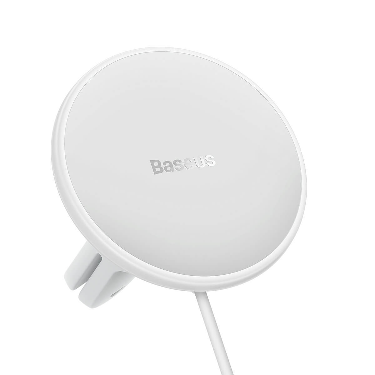 Baseus CW01 Φορτιστής Αυτοκινήτου με Θύρα USB 25W και Μαγνητική Βάση Αυτοκινήτου Αεραγωγού με Ασύρματη Φόρτιση MagSafe 15W - White - SUCX040002