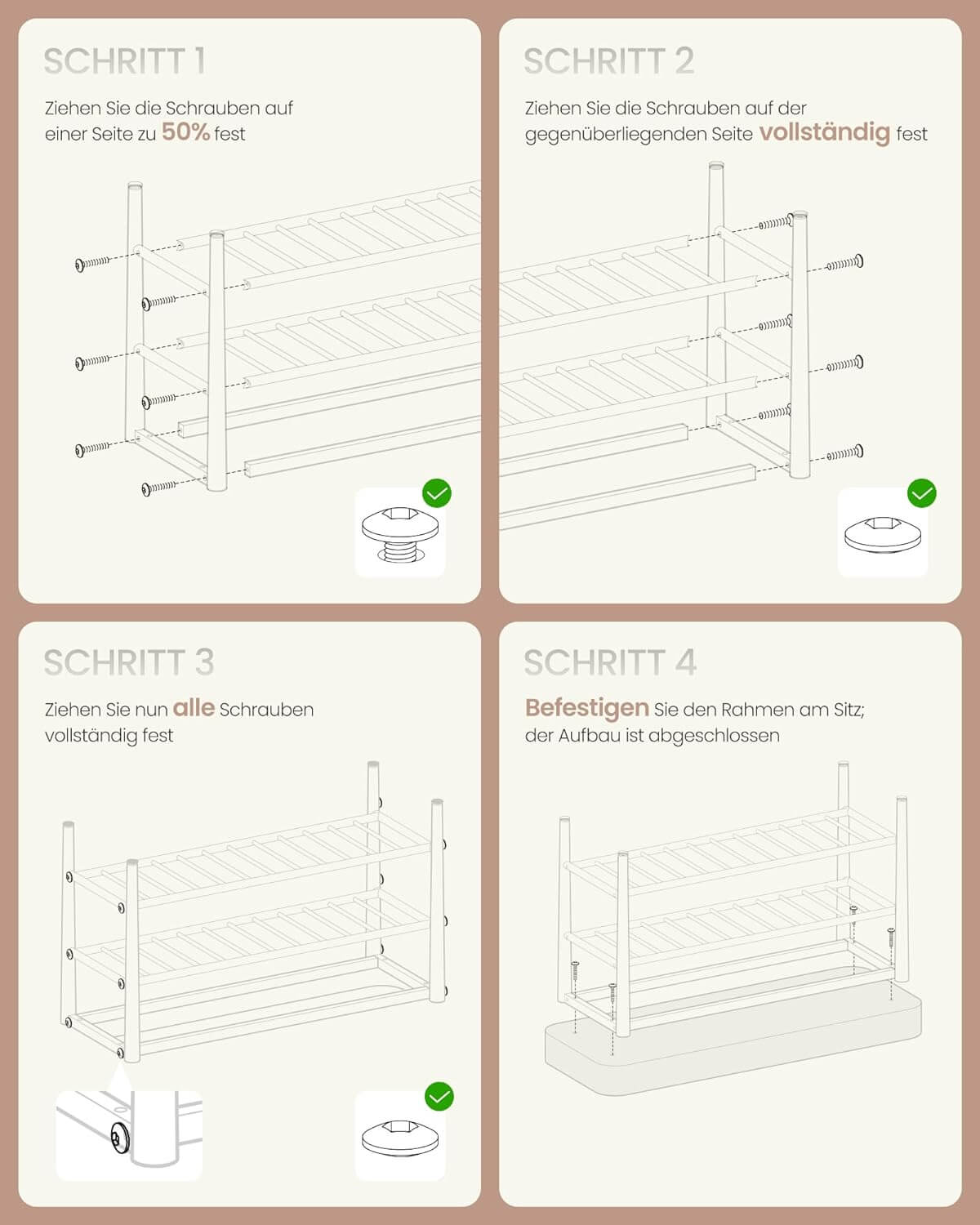 Vasagle EKHO Πάγκος / Σκαμπό με Κάθισμα από Συνθετικό δέρμα και 2 Ράφια - 30 x 80 x 50 cm - Ink Black - LSB054BH01