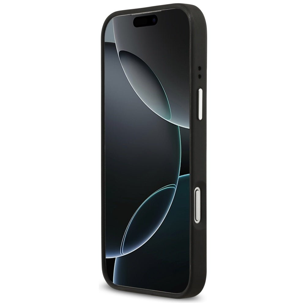 Guess iPhone 17 Pro Max - Grained Big 4G Classic Logo - Σκληρή Θήκη με Επένδυση από Οικολογικό Δέρμα - Black - GUHCP17XPG4SMCEK