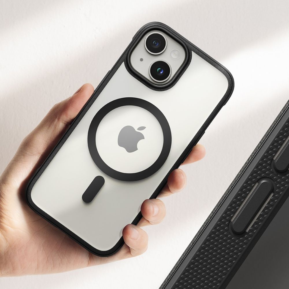 Ringke iPhone 15 Fusion Bold MagSafe Σκληρή Θήκη με Πλαίσιο Σιλικόνης και MagSafe - Matte Black / Διάφανη