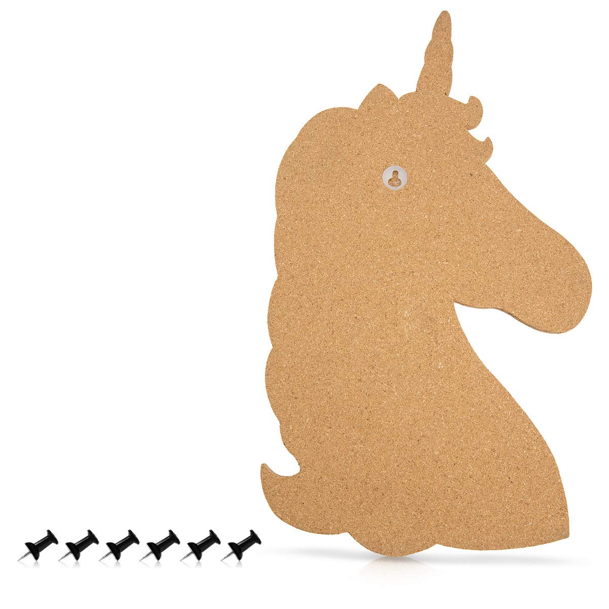 Navaris Cork Notice Board - Πίνακας Ανακοινώσεων με Πινέζες - Design Unicorn - Brown - 47163.01
