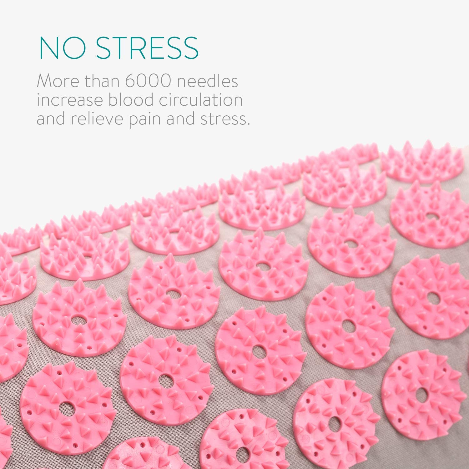 Navaris 2 - in - 1 Acupressure Mat and Pillow Set Σετ 2 σε 1 Χαλάκι και Μαξιλάρι Μασάζ - Grey / Pink - 43899.22