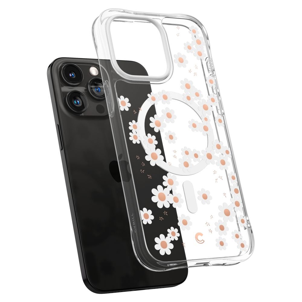 Spigen Cyrill iPhone 15 Pro Max Cecile Mag Σκληρή Θήκη με Πλαίσιο Σιλικόνης και MagSafe - White Daisy