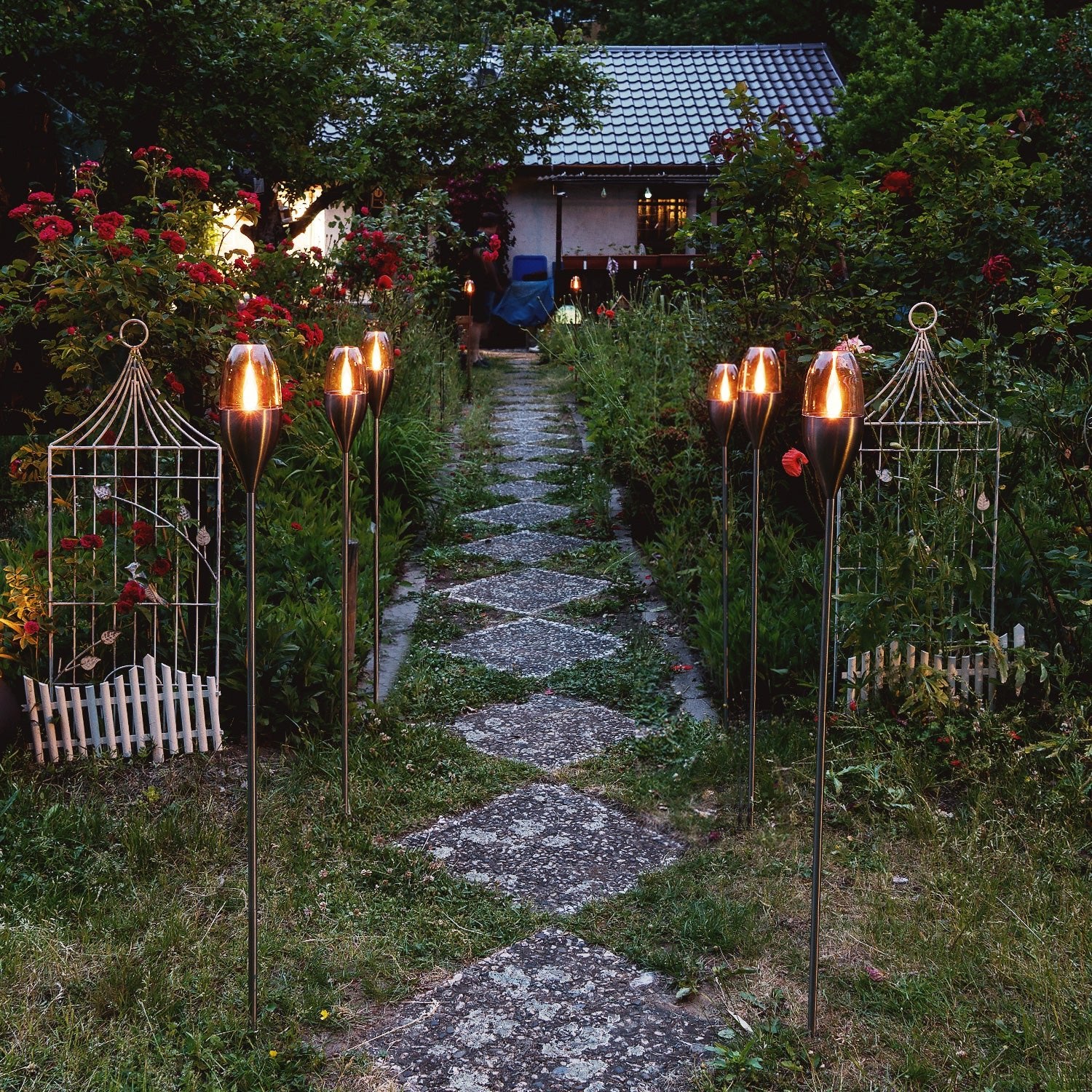 Navaris Outdoor Solar Torch Lights Διακοσμητικά Φώτα Κήπου - Stainless Steel - 47538.67.02