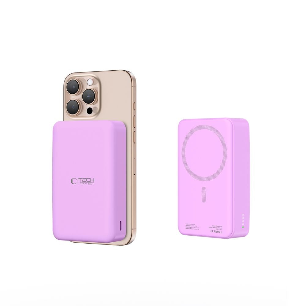 Tech - Protect PB12 Lifemag MagSafe PowerBank Μαγνητικό PowerBank Κινητού 20000 mAh - Lilac