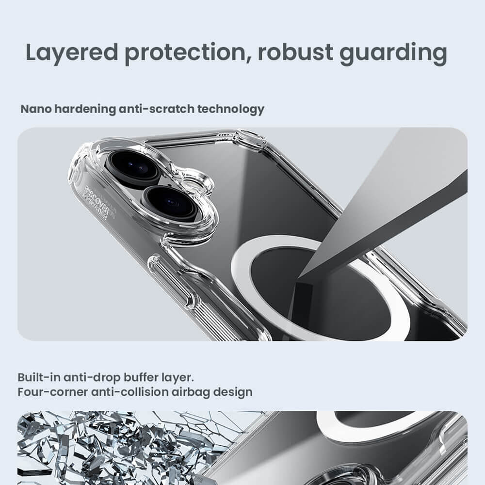 Nillkin iPhone 16 Nature Pro Magnetic - Σκληρή Θήκη με Πλαίσιο Σιλικόνης και MagSafe - Διάφανη / Blue