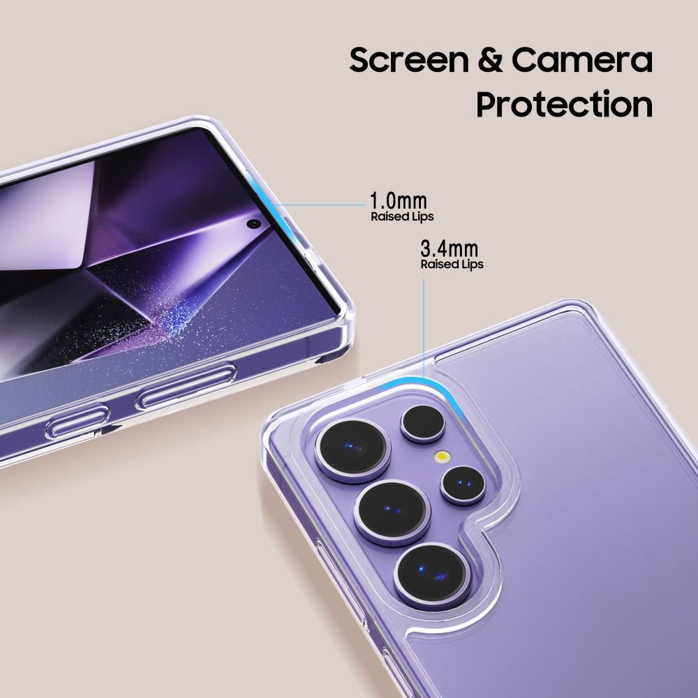 Tech - Protect Samsung Galaxy S25 Ultra Flexair Hybrid Σκληρή Θήκη με Πλαίσιο Σιλικόνης - Διάφανη