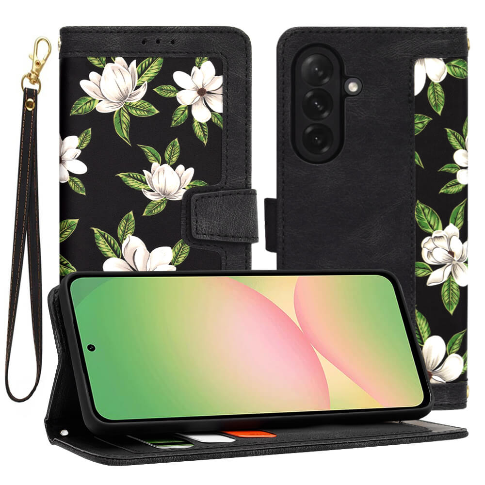 Techsuit Samsung Galaxy A56 5G - FlipCraft - Θήκη Πορτοφόλι από Δερματίνη - Flowers of the Dawn