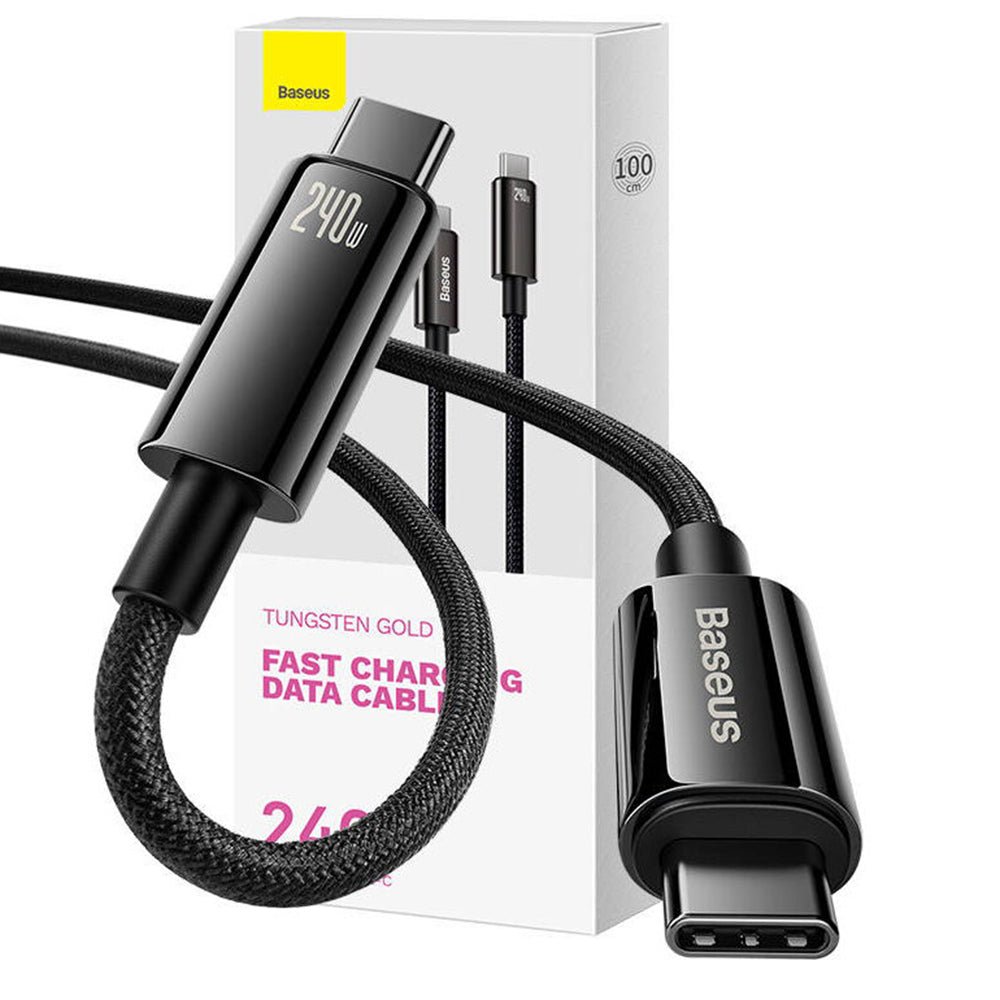 Baseus Καλώδιο Γρήγορης Φόρτισης 240W Type - C to Type - C - 1M - Tungsten Gold Series - Black