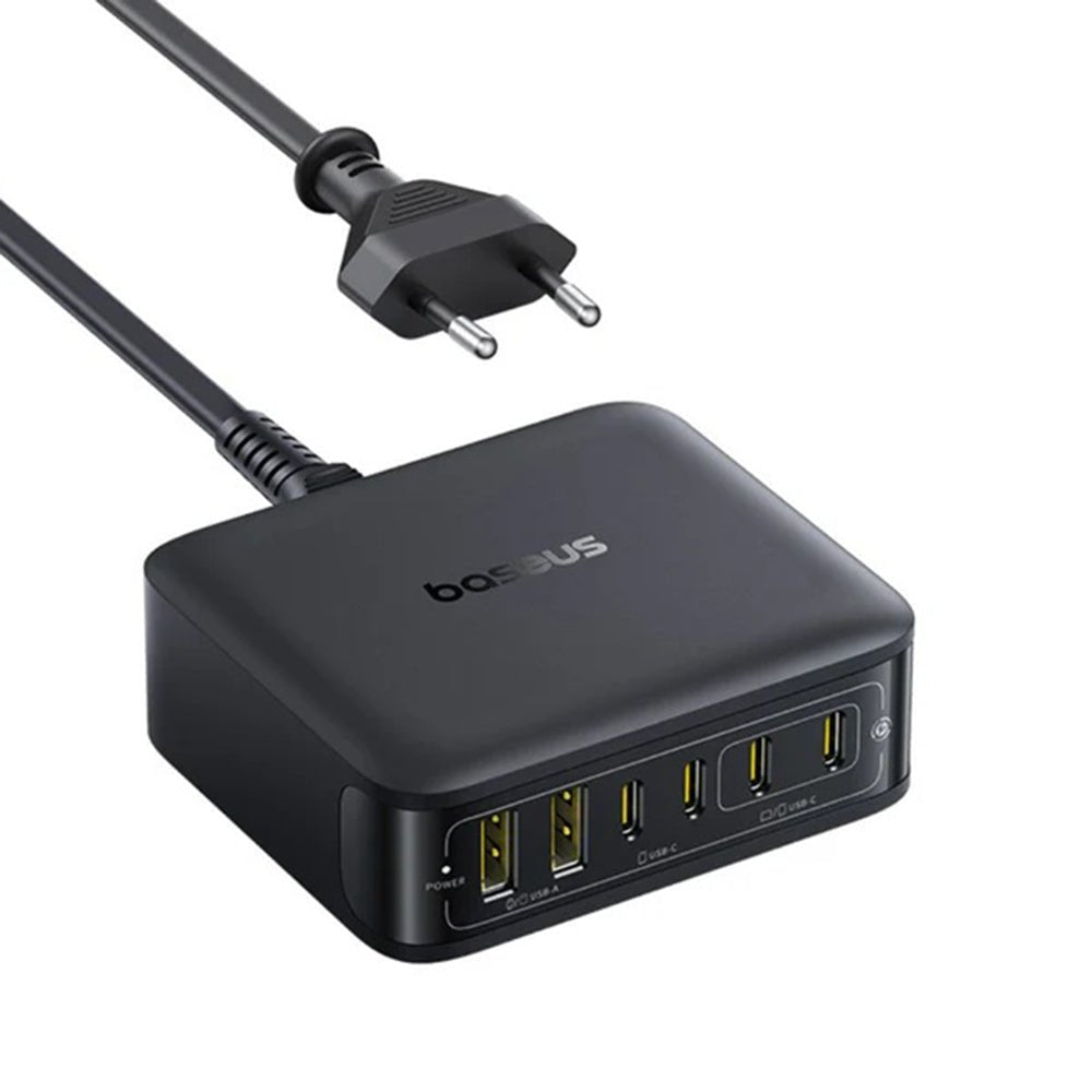 Baseus Οικιακός Φορτιστής Γρήγορης Φόρτισης 120W GaN με 4 Θύρες Type - C και 2 Θύρες USB - EnerFill FH21 - Black