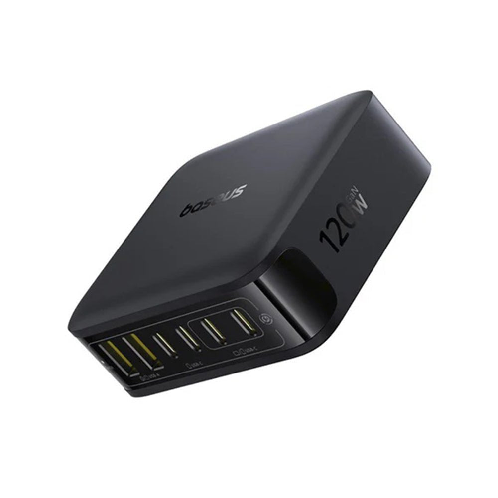Baseus Οικιακός Φορτιστής Γρήγορης Φόρτισης 120W GaN με 4 Θύρες Type - C και 2 Θύρες USB - EnerFill FH21 - Black