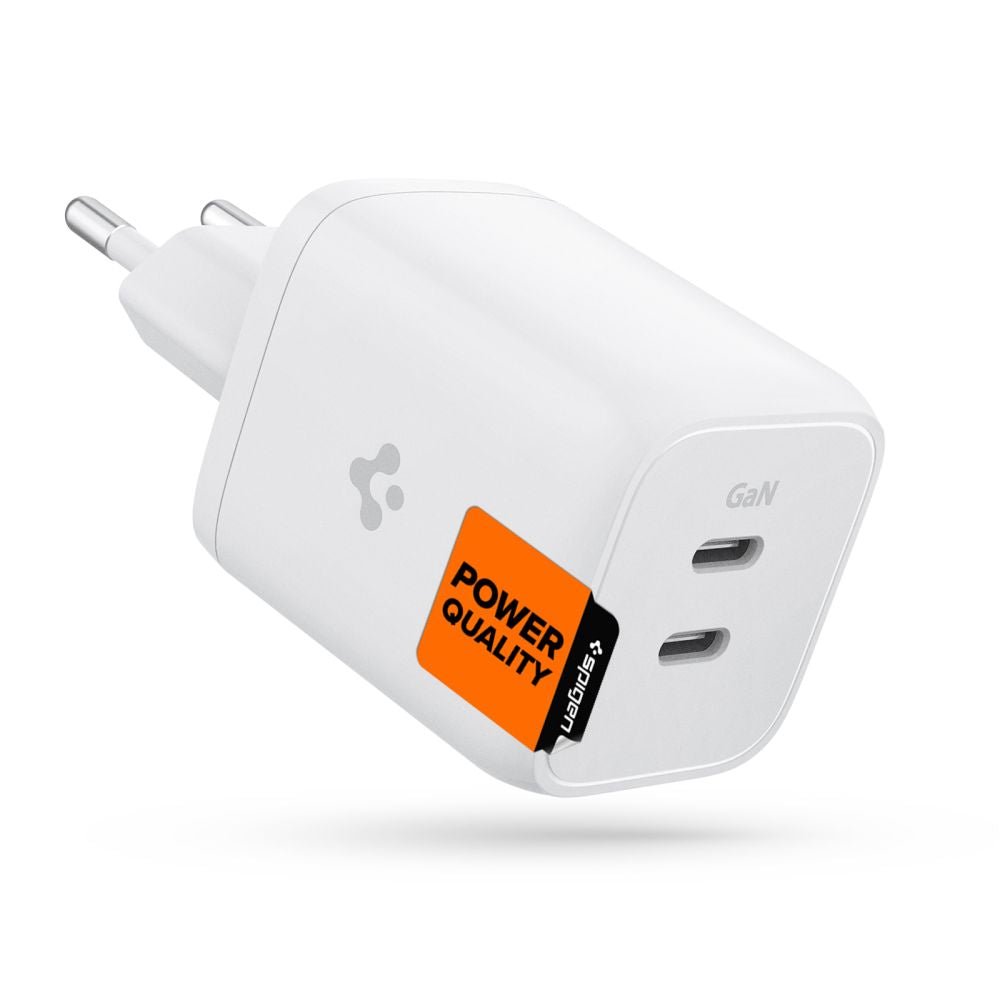 Spigen PE2106EU PowerArc PD 65W Οικιακός Φορτιστής Γρήγορης Φόρτισης με 2 Θύρες Type - C - White