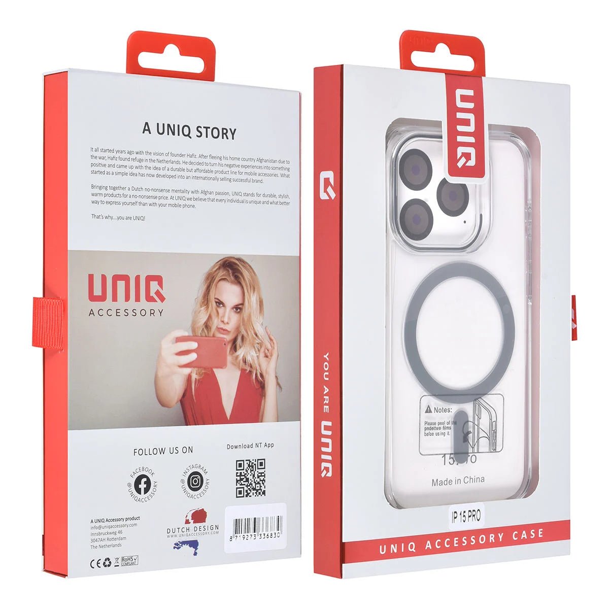 Tuniq iPhone 15 Pro - MagSafe Σκληρή Θήκη με Πλαίσιο Σιλικόνης - Διάφανη / Γκρι