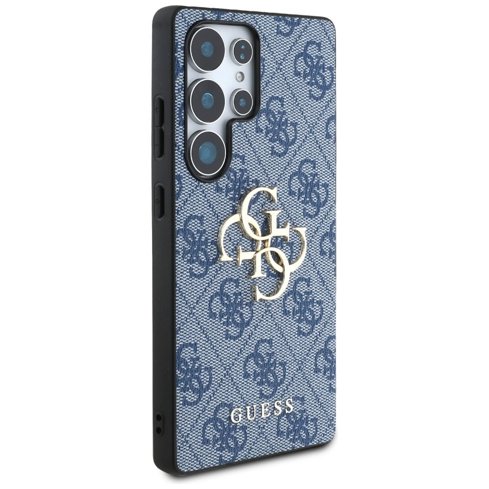 Guess Samsung Galaxy S25 Ultra - 4G Big Metal Logo - Θήκη με Επένδυση Συνθετικού Δέρματος - Blue - GUHCS25L4GMGBL