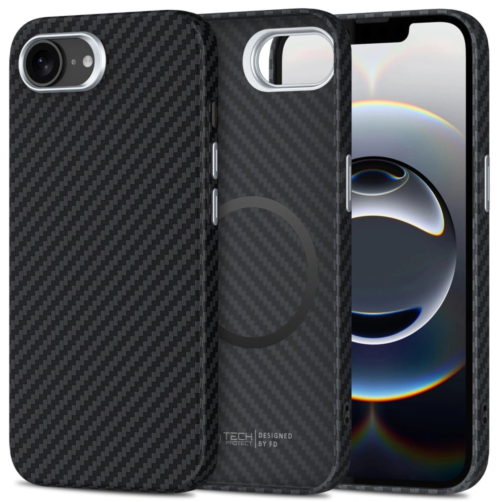 Tech - Protect iPhone 16e Ion Carbon MagSafe Σκληρή Θήκη με MagSafe - Black / Silver