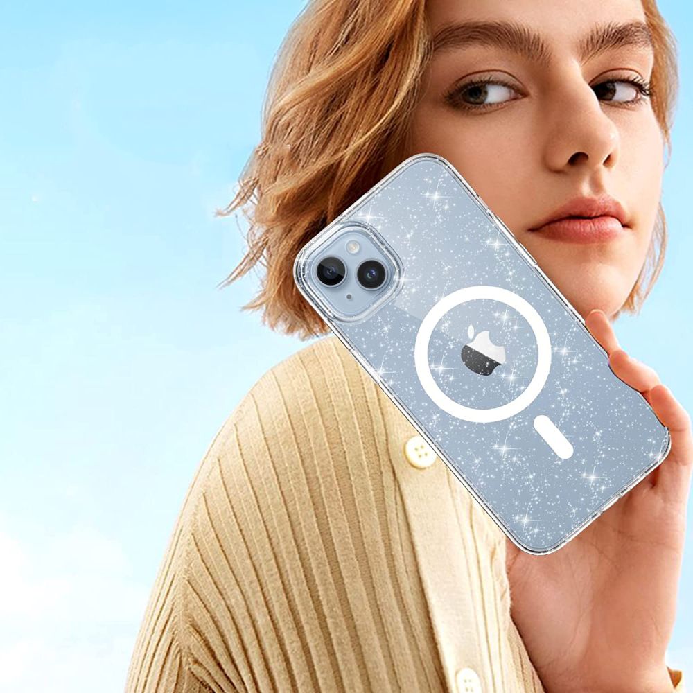 Tech - Protect iPhone 14 Pro Flexair Hybrid MagSafe Σκληρή Θήκη με Πλαίσιο Σιλικόνης και MagSafe - Glitter