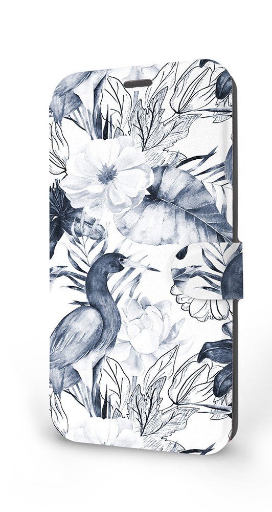 Mobiwear iPhone 13 Pro Max Θήκη Βιβλίο Slim Flip - Design Exotic Bird Crane and Flowers - MX09S