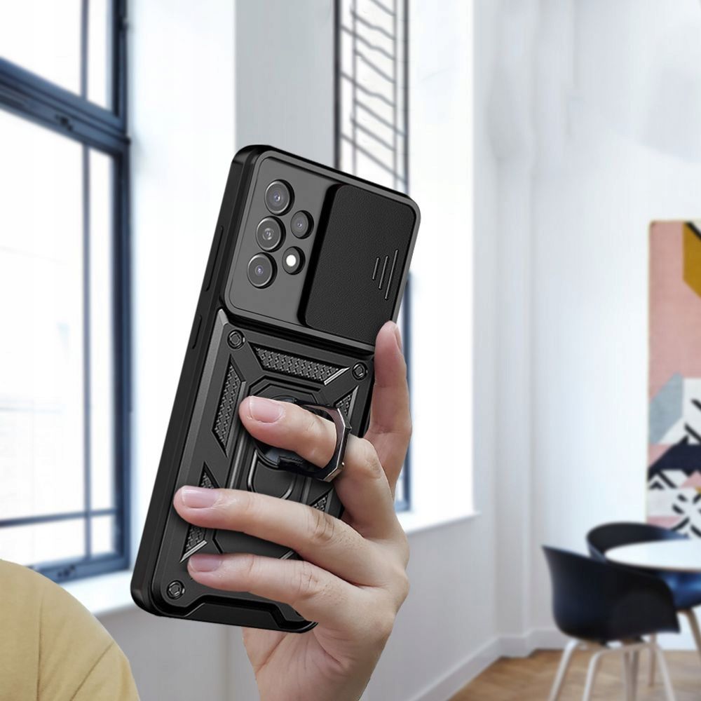 Tech - Protect Samsung Galaxy A23 5G Camshield Pro Σκληρή Θήκη με Πλαίσιο Σιλικόνης και Δαχτυλίδι Συγκράτησης - Black
