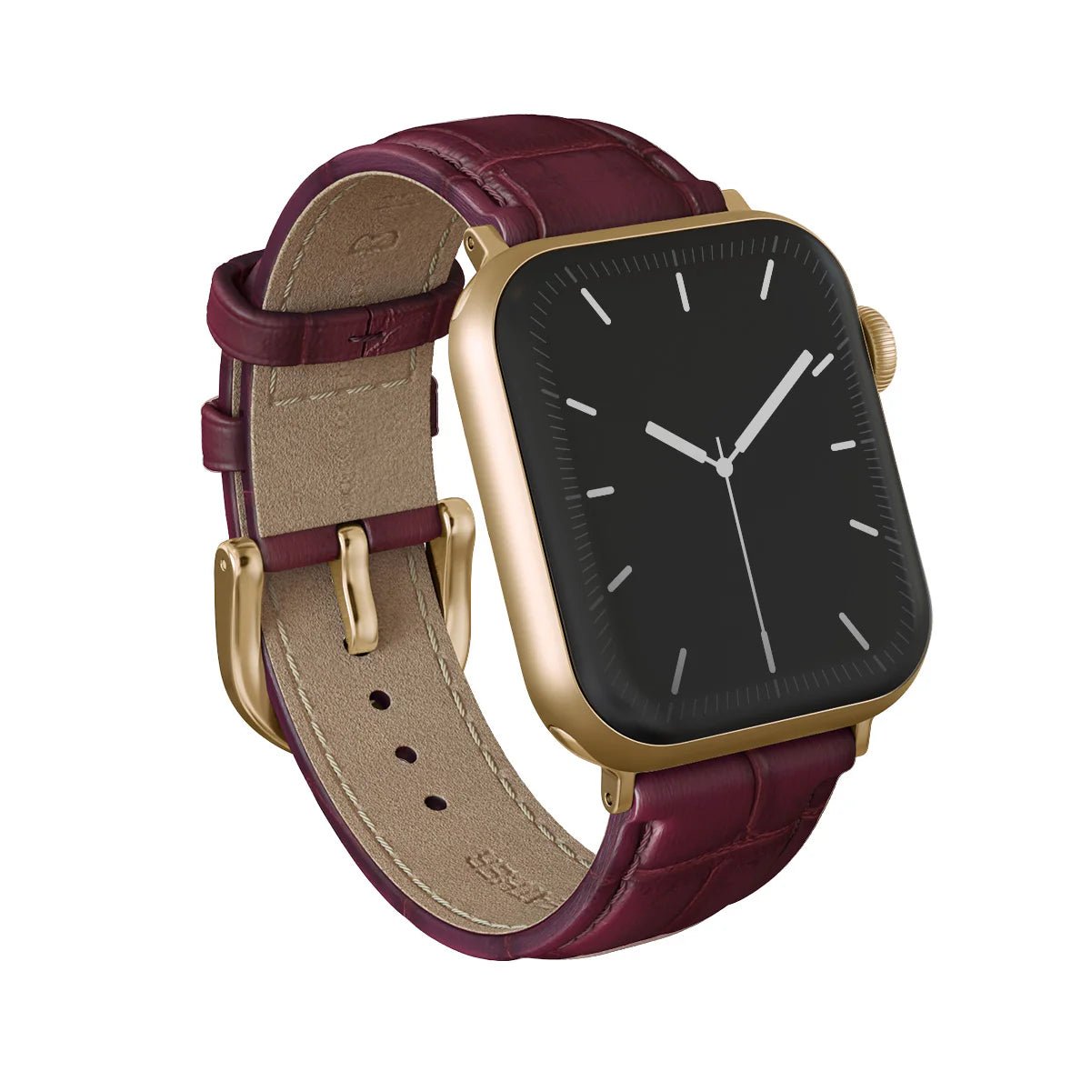 Burga Λουράκι Apple Watch 4/5/6/7/8/9/10/11 - SE (1/2/3) - Ultra (1/2/3) – 44/45/46/49mm - Leather Band - Mob Wife / Gold