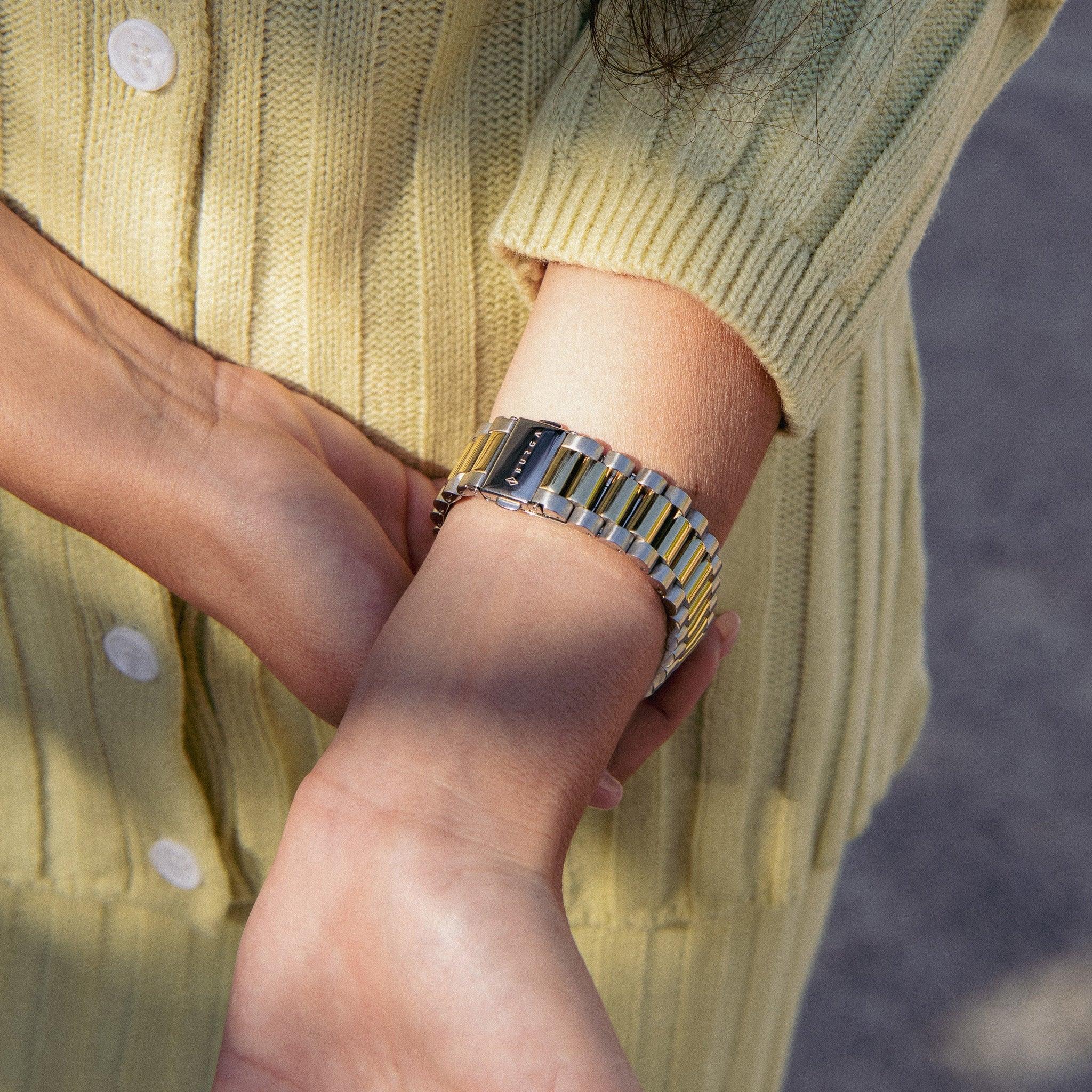 Burga Λουράκι Apple Watch 4/5/6/7/8/9/10/11 - SE (1/2/3) – 40/41/42mm - All Eyes On Me - Gold / Silver