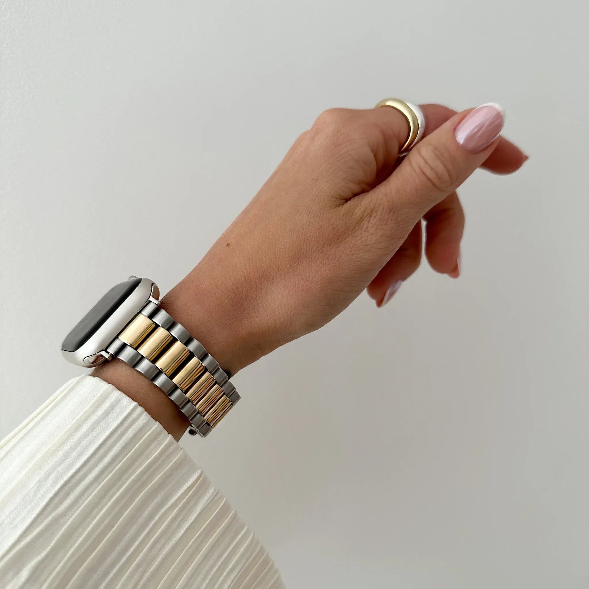 Burga Λουράκι Apple Watch 4/5/6/7/8/9/10/11 - SE (1/2/3) – 40/41/42mm - All Eyes On Me - Gold / Silver