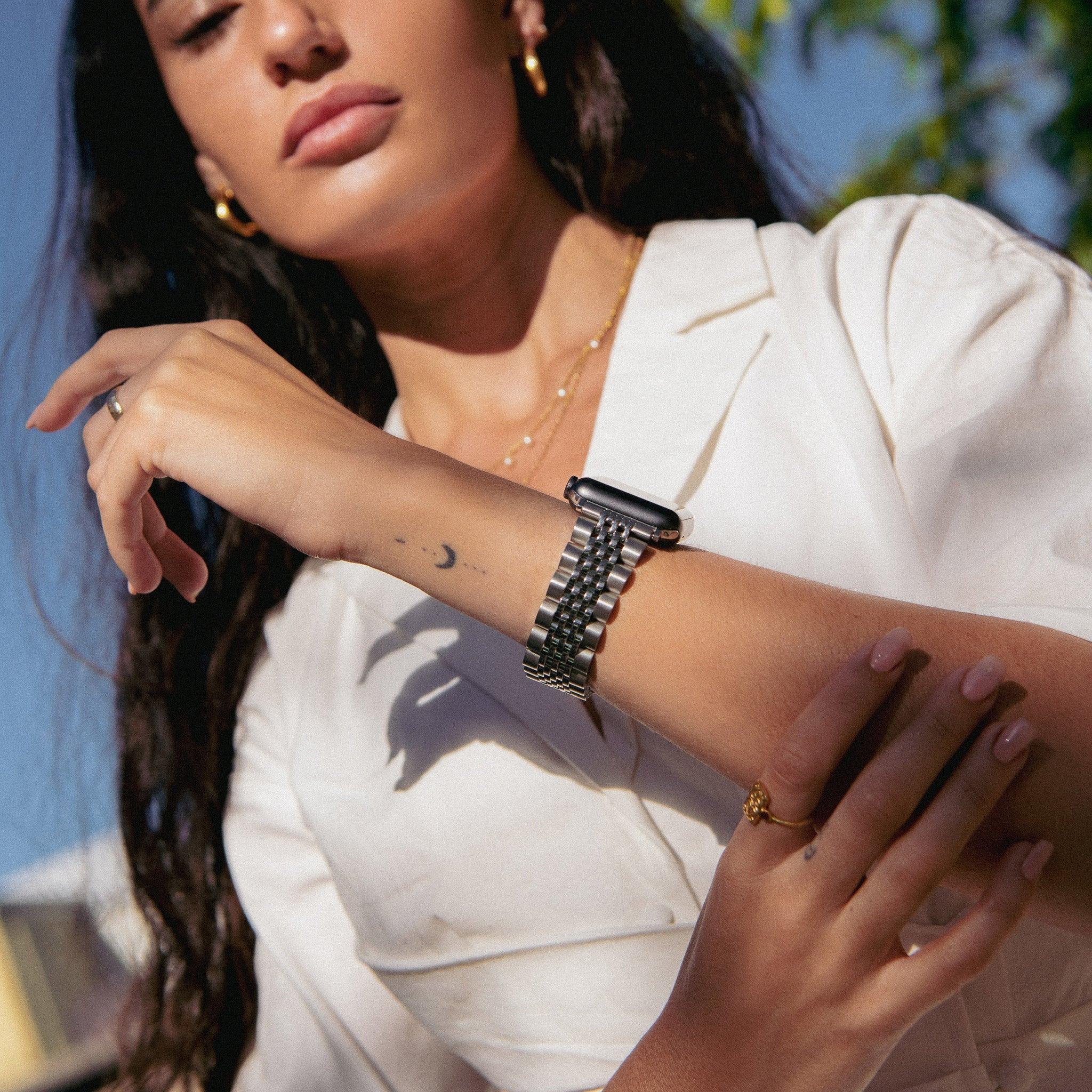 Burga Λουράκι Apple Watch 4/5/6/7/8/9/10/11 - SE (1/2/3) – 40/41/42mm - Chic Royal - Silver