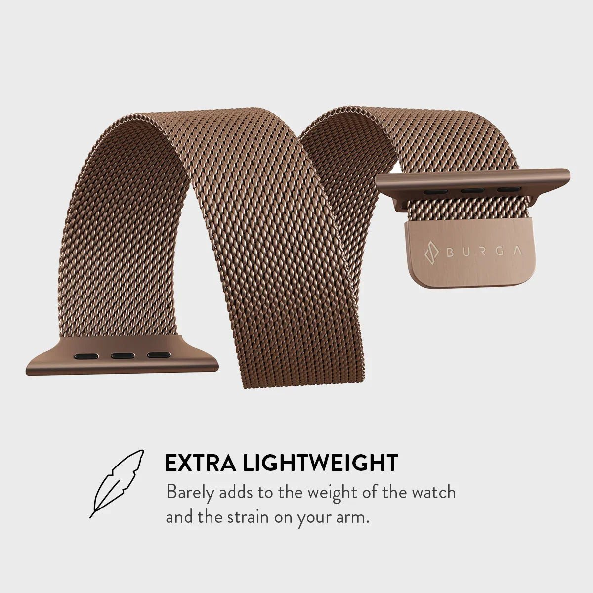 Burga Λουράκι Apple Watch 4/5/6/7/8/9/10/11 - SE (1/2/3) – 40/41/42mm - Metal Mesh - Rose Gold