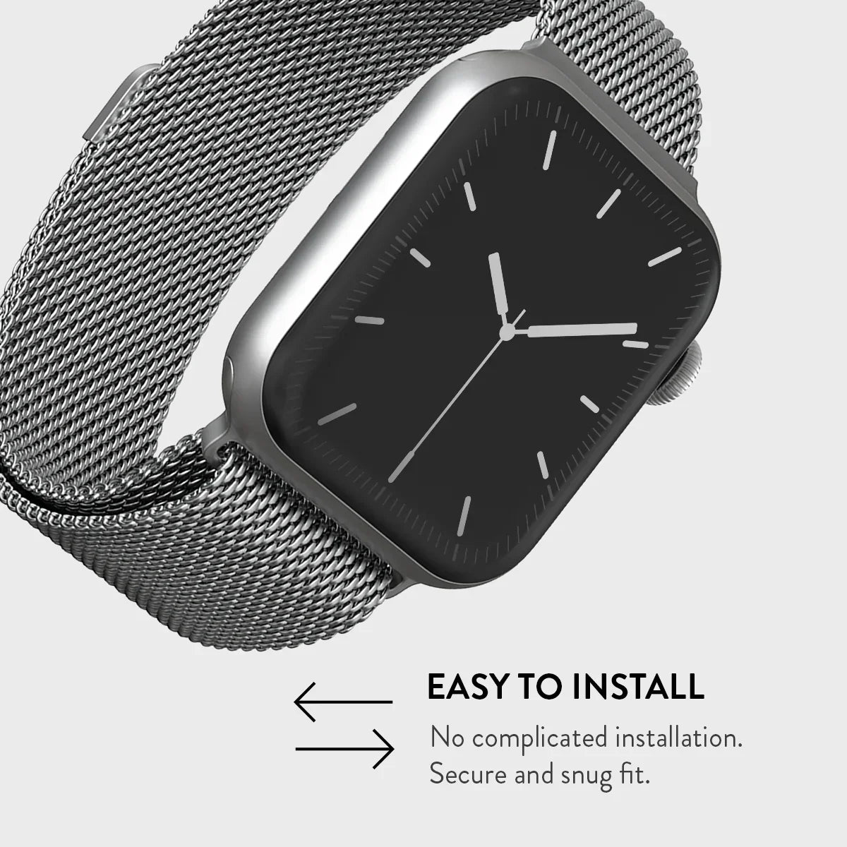 Burga Λουράκι Apple Watch 4/5/6/7/8/9/10/11 - SE (1/2/3) – 40/41/42mm - Metal Mesh - Silver