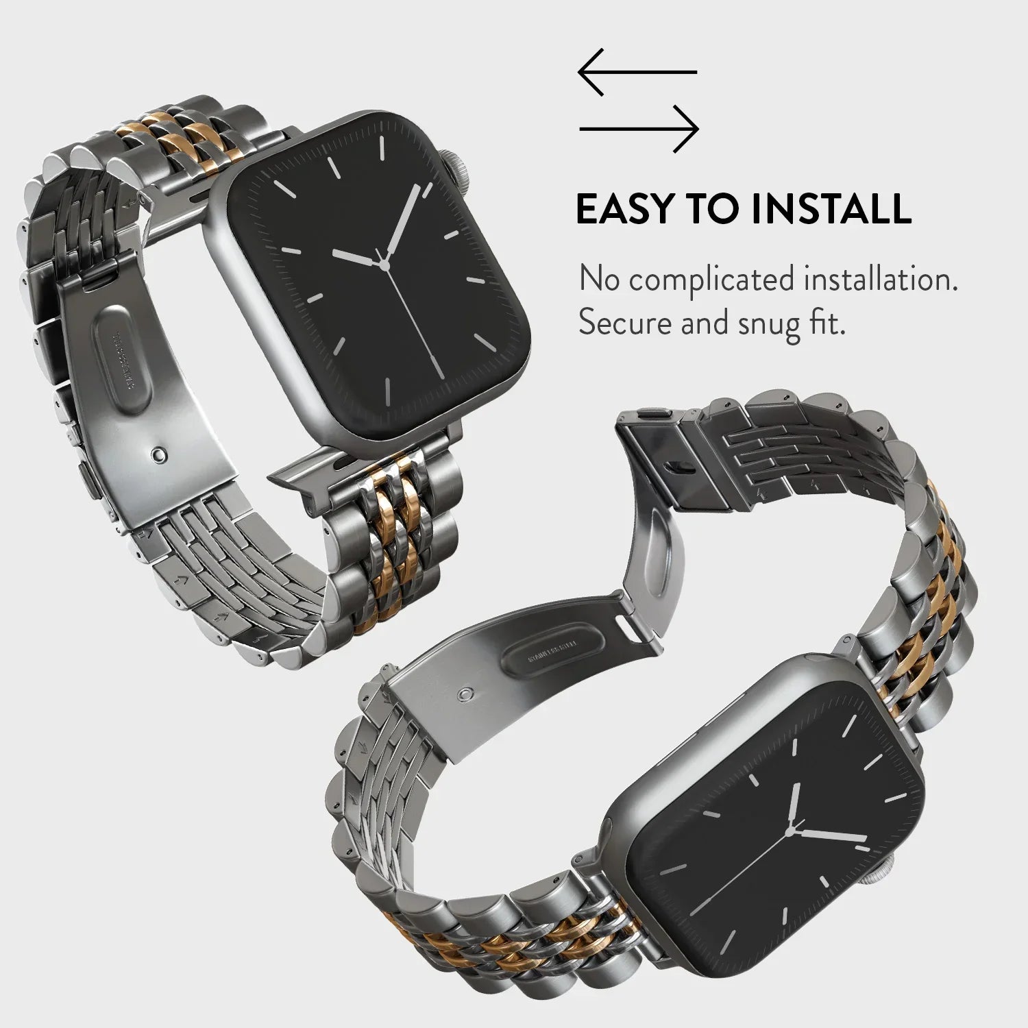 Burga Λουράκι Apple Watch 4/5/6/7/8/9/10/11 - SE (1/2/3) - Ultra (1/2/3) – 44/45/46/49mm - Chic Royal - Platinum Gold