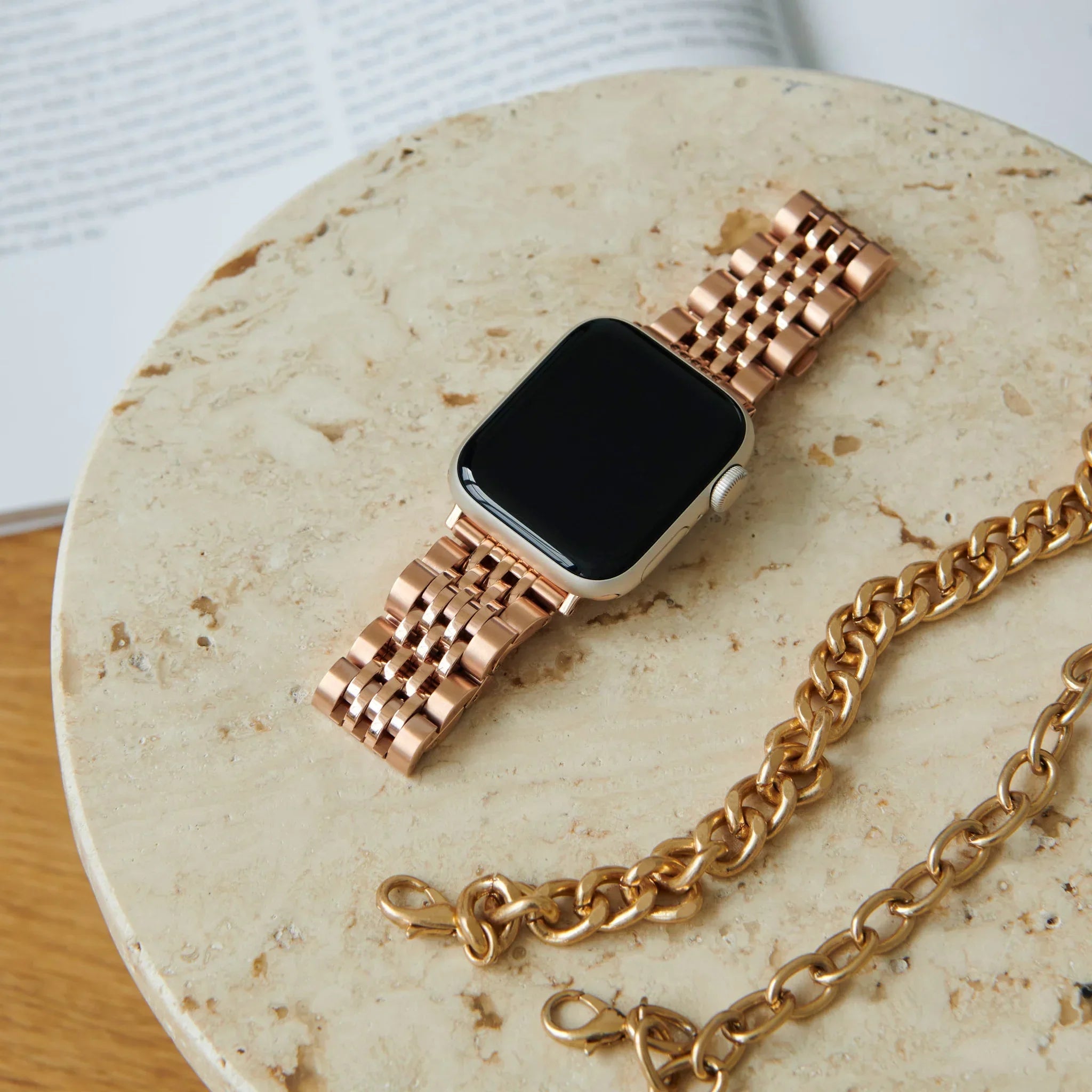 Burga Λουράκι Apple Watch 4/5/6/7/8/9/10/11 - SE (1/2/3) - Ultra (1/2/3) – 44/45/46/49mm - Chic Royal - Rose Gold