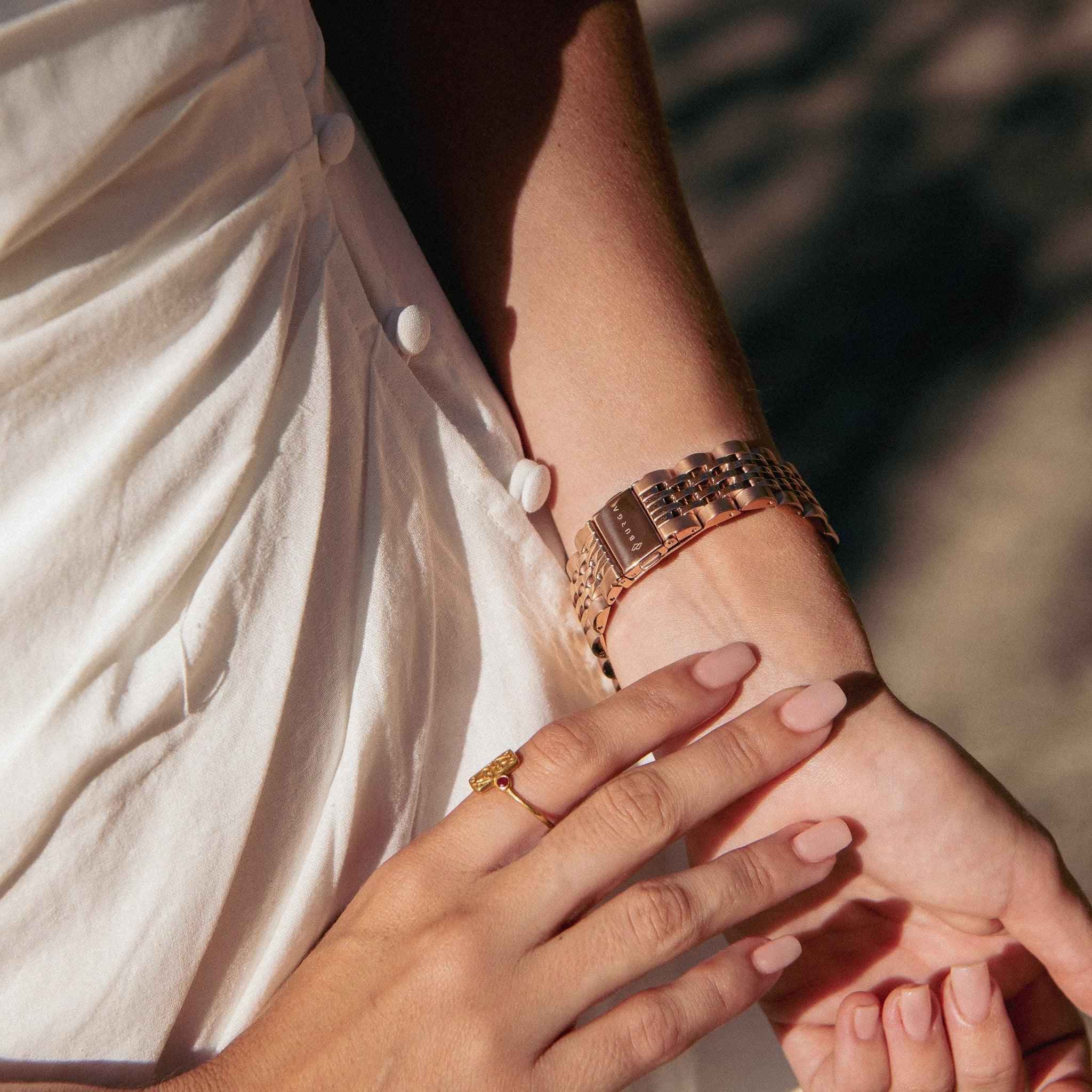 Burga Λουράκι Apple Watch 4/5/6/7/8/9/10/11 - SE (1/2/3) - Ultra (1/2/3) – 44/45/46/49mm - Chic Royal - Rose Gold