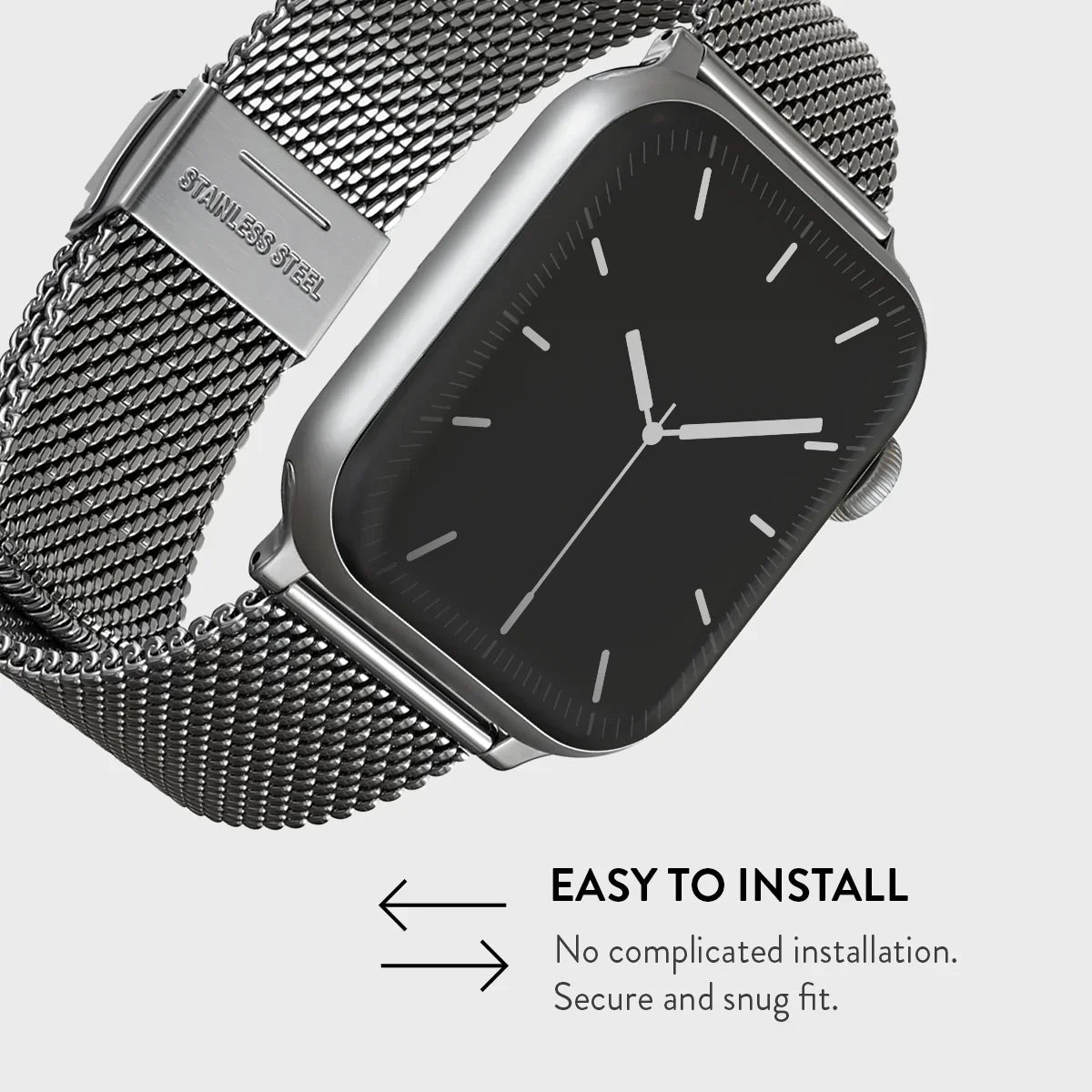 Burga Λουράκι Apple Watch 4/5/6/7/8/9/10/11 - SE (1/2/3) - Ultra (1/2/3) – 44/45/46/49mm - Mesh Elegance - Silver