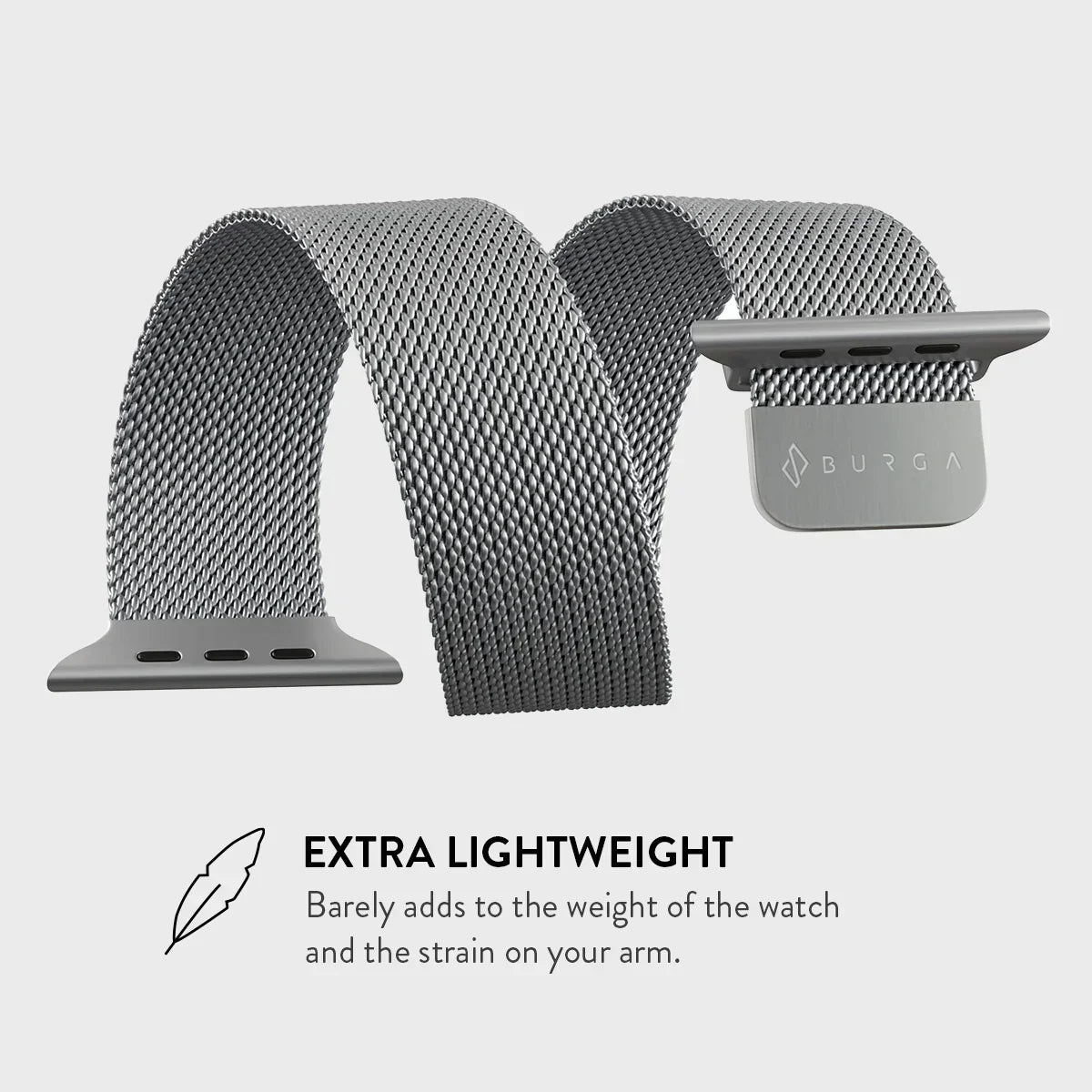 Burga Λουράκι Apple Watch 4/5/6/7/8/9/10/11 - SE (1/2/3) - Ultra (1/2/3) – 44/45/46/49mm - Metal Mesh - Silver