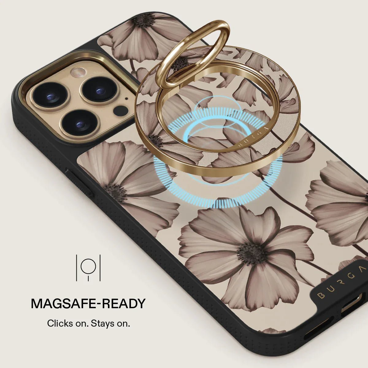 Burga Magnetic Ring Holder - Μαγνητικό Δαχτυλίδι Συγκράτησης Κινητού - Gold - Barely Yours