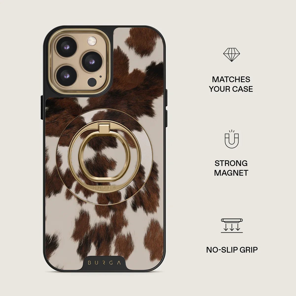 Burga Magnetic Ring Holder - Μαγνητικό Δαχτυλίδι Συγκράτησης Κινητού - Gold - Celestial