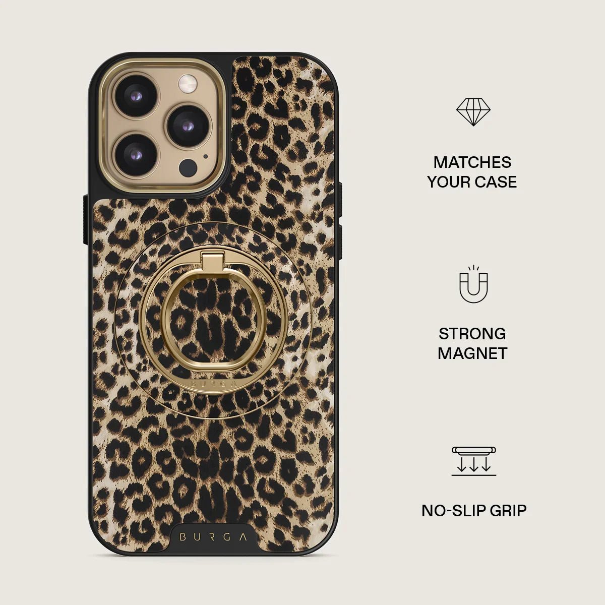 Burga Magnetic Ring Holder - Μαγνητικό Δαχτυλίδι Συγκράτησης Κινητού - Gold - Player